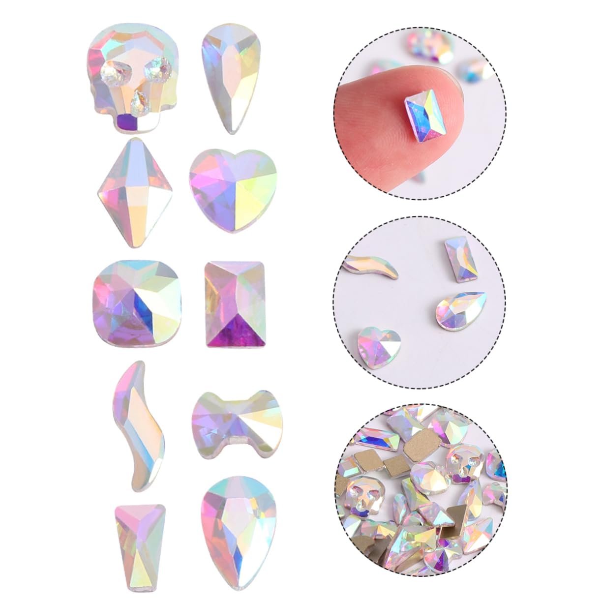 AB бриллианты minkissy с плоским основанием, 3D кристальное стекло, 300 шт, фото №7
