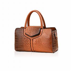 Сумка з верхньою ручкою NICOLE & DORIS, з крокодиловим візерунком, коричнева, елегантна - Фото 1