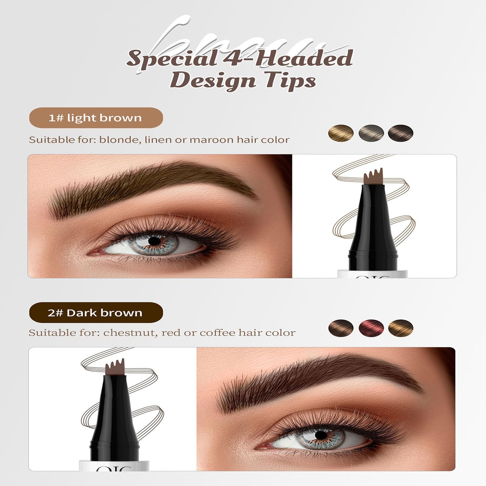 Карандаш для бровей 4 Spitzen Magischer Augenbrauenstift 3D Microblading Augenbrauenstift 3D Mikro Augenbrauenstift 4 цвета, фото №3