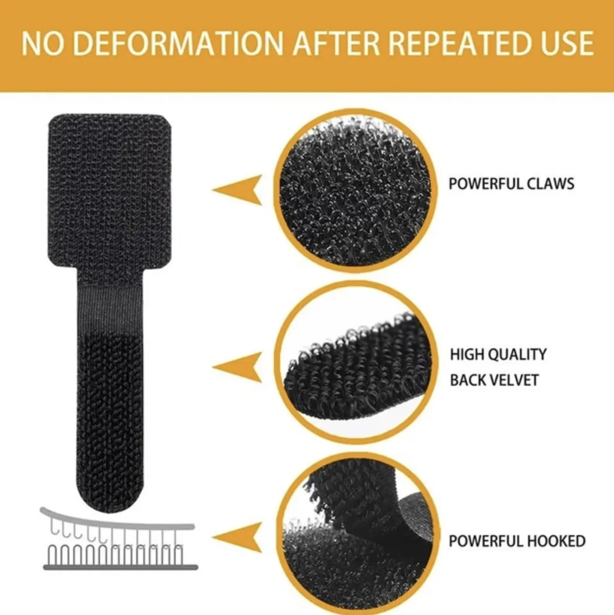 Тримач-стяжка для проводів липучка органайзер кабелю багаторазовий 15 шт Білий, фото №4