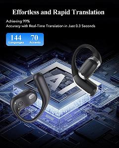 Наушники-переводчики LOEVERY 4-в-1, 144 языка, Bluetooth 5.4, открыты для iOS и Android, для путешествий, бизнеса и обучения synthetic.ua - Фото 1