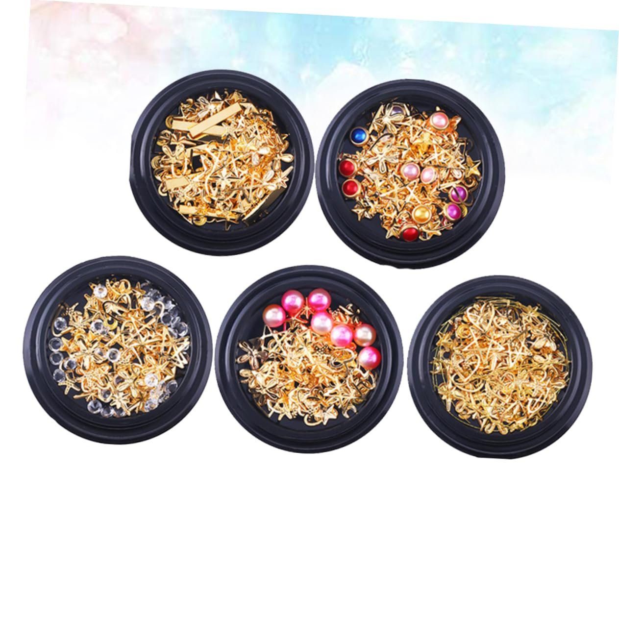 Украшение для ногтей Золотые вставки для ногтей Набор украшений для ногтей Бриллианты Стразы Украшения для ногтей 3D наклейки для маникюра, фото №2