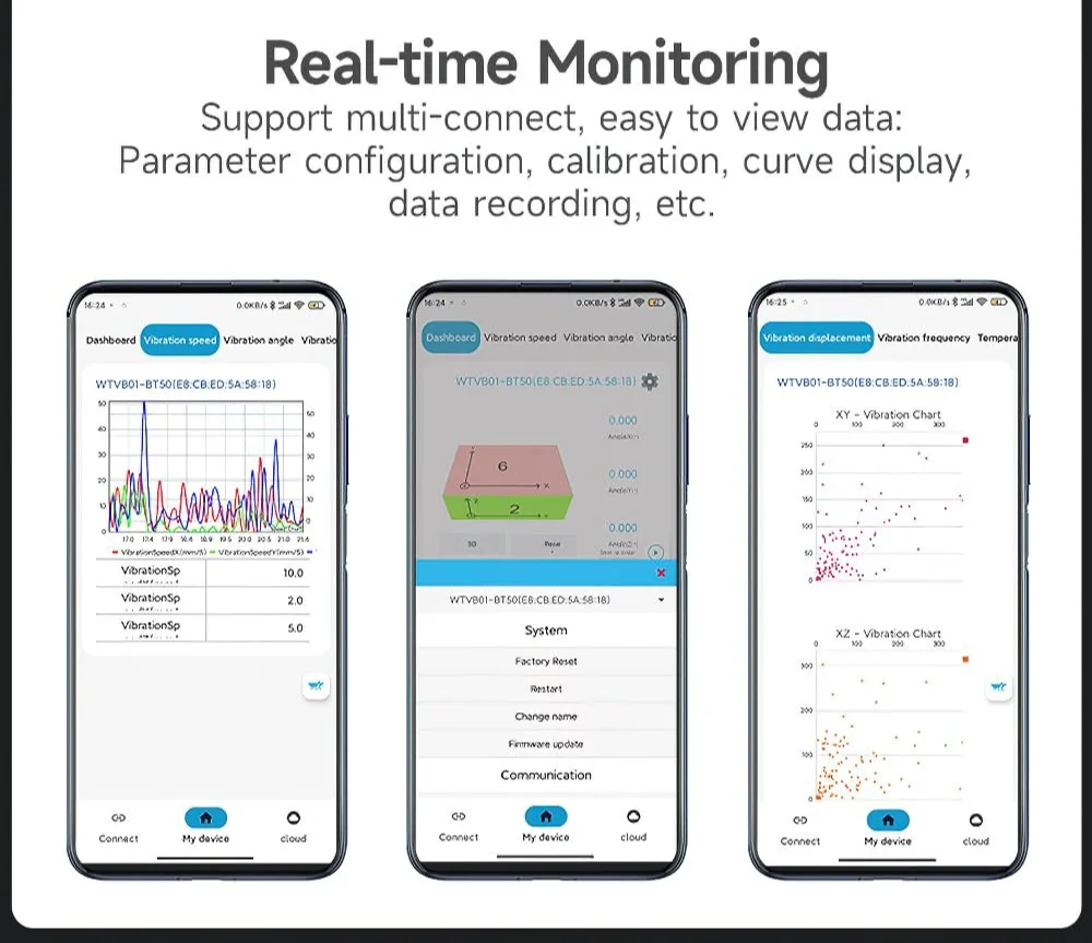 Датчик вибрации WITMOTION WTVB01-BT50 / Беспроводной монитор ускорения, фото №5