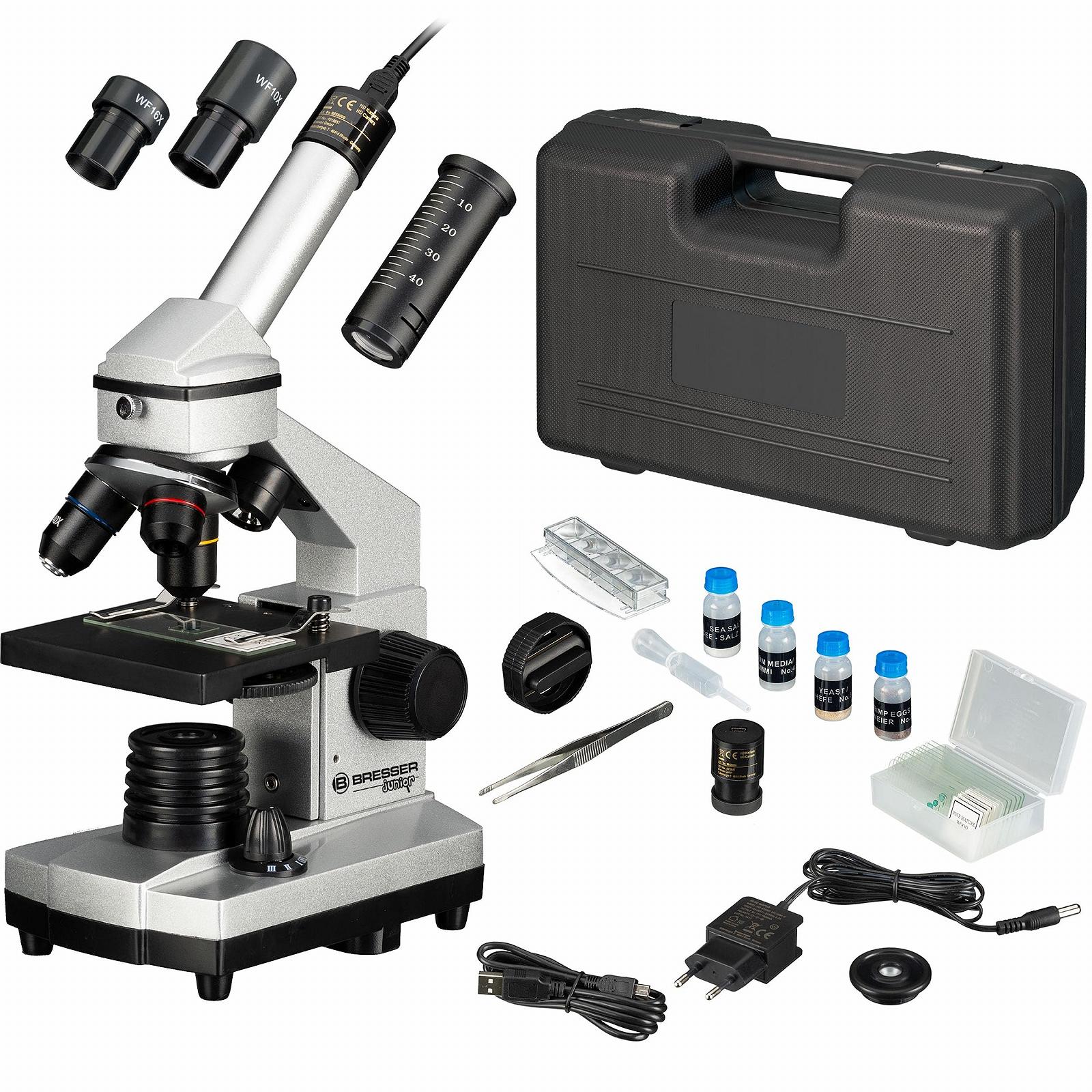 Микроскоп Bresser Junior Biolux DE 40x-1024x с USB камерой и аксессуарами, фото №1