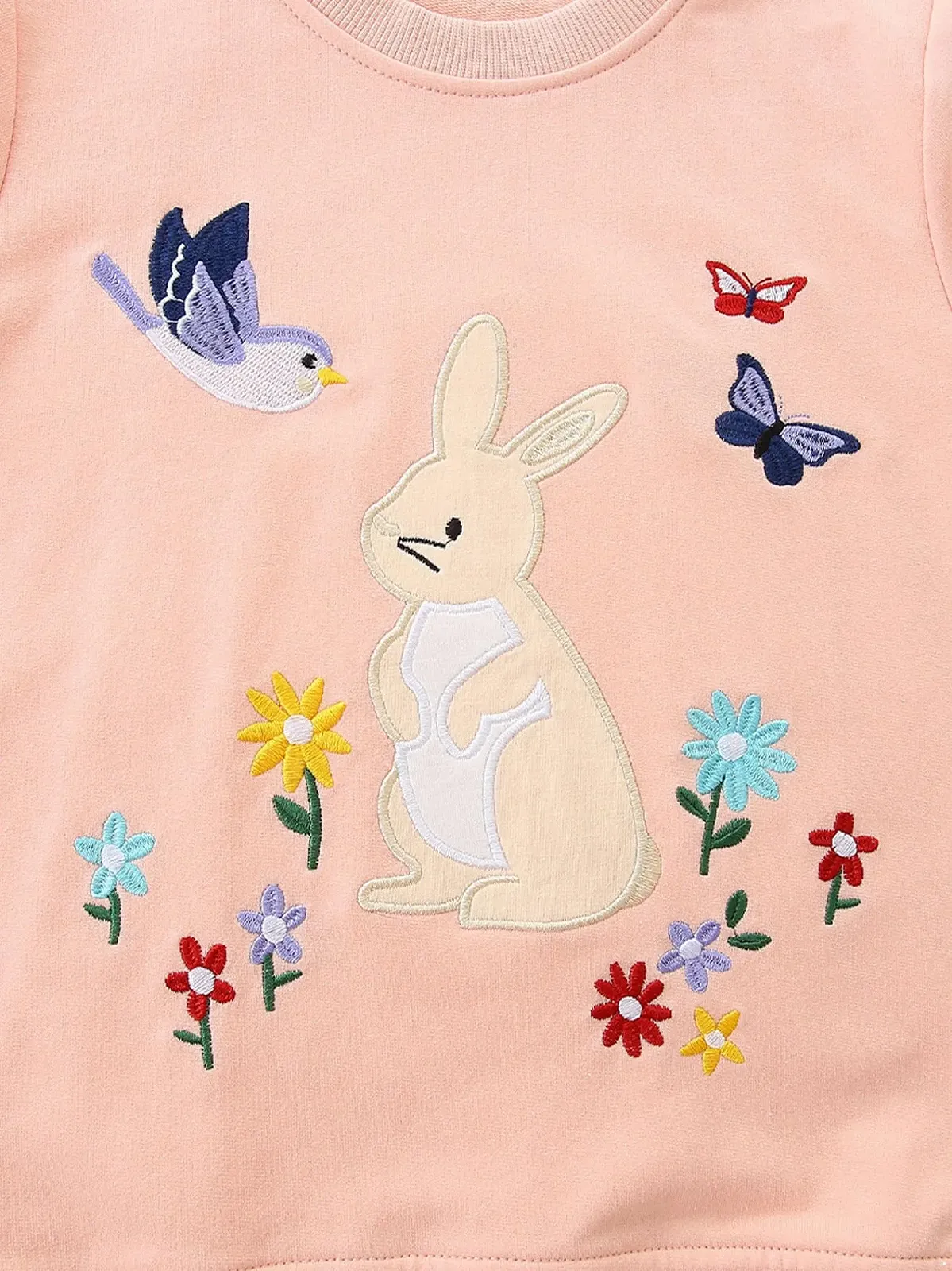 Світшот Raenseen для дівчат, з вишивкою кролика та квітковим візерунком, фото №5