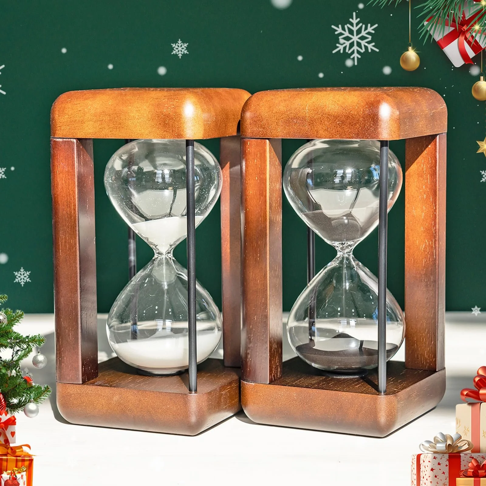 Пісочний годинник Large Premium Walnut Wood 60 хвилин горіхове дерево чорний, фото №6 Пісочний годинник Large Premium Walnut Wood 60 хвилин горіхове дерево чорний, фото №6