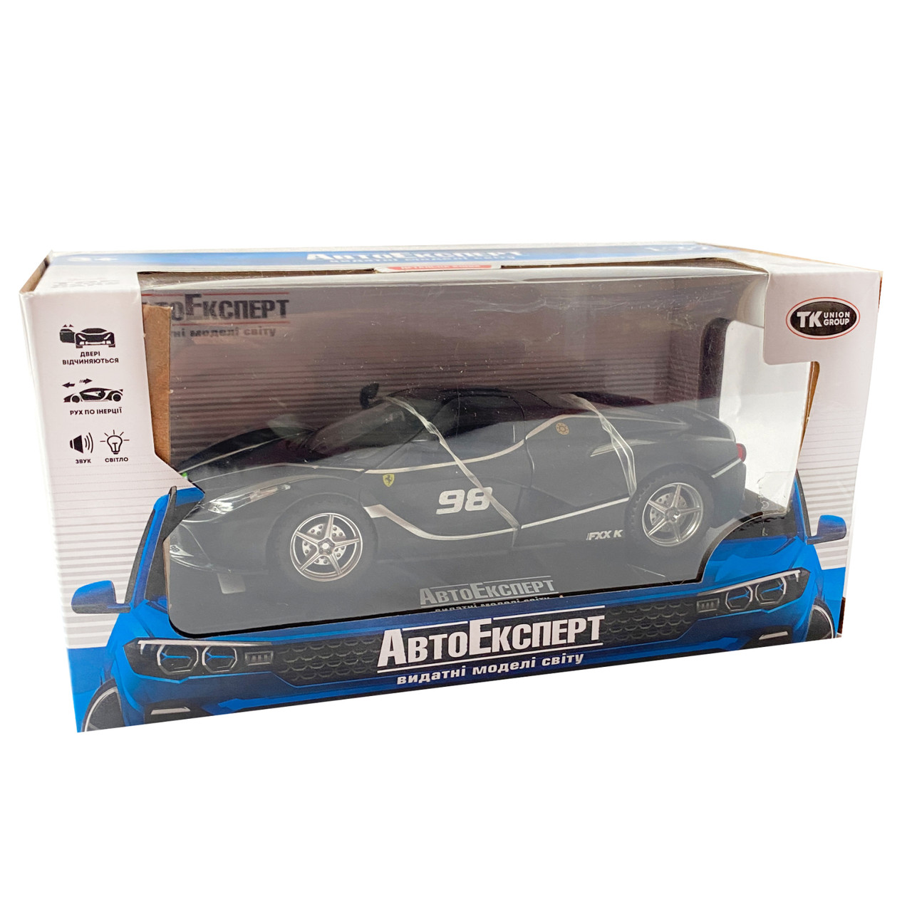 Машинка детская АвтоЕксперт металлопластик черный матовая LaFerrari свет звук иннерц откр двери баг, фото №8