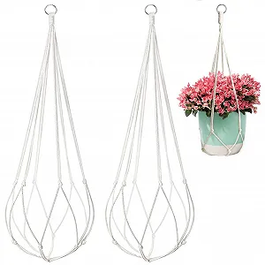 Подвесная корзина макраме 2 шт Boho Хлопковая веревка 55 см - Фото 1