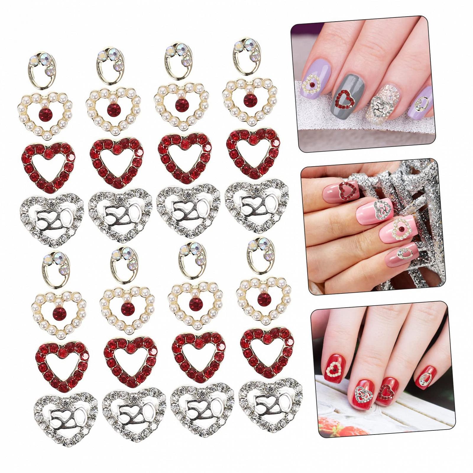 Стрази для нігтів Lurrose Прикраса Серце 40шт, фото №6