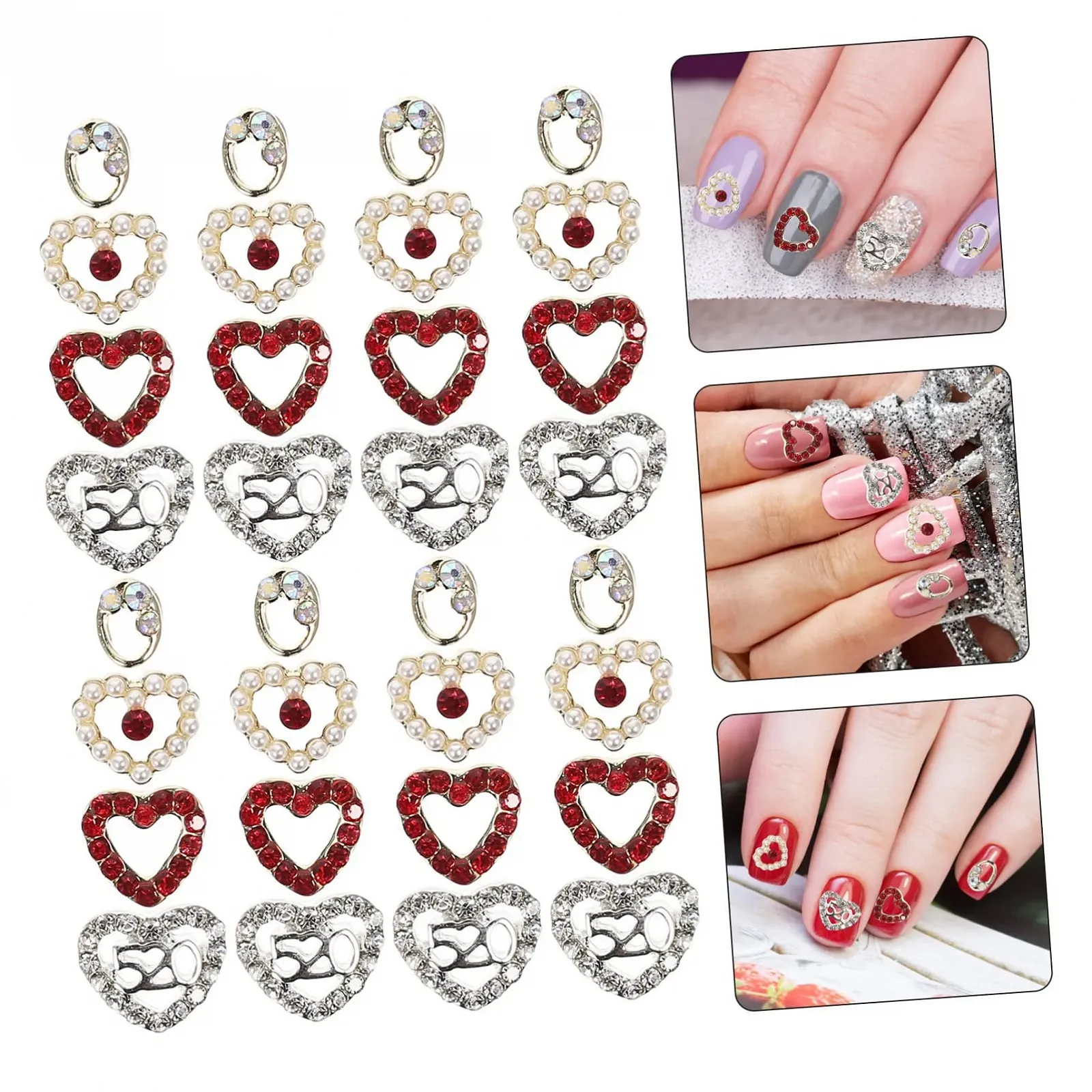 Стразы для ногтей Lurrose Сердце 40шт, фото №6