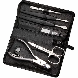 Набір для манікюру Sonnenschein by Hans Kniebes 6 предметів, нержавіюча сталь, шкіряний чохол з овечої шкіри synthetic.ua - Фото 1