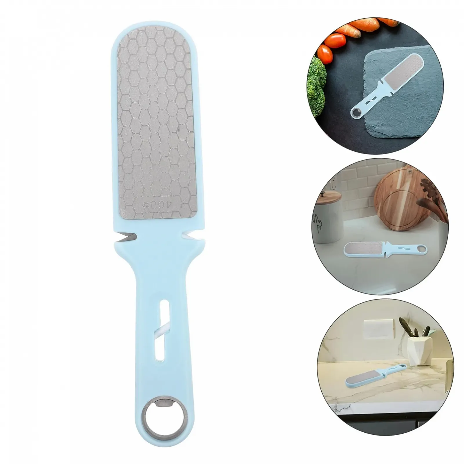 Точильный камень с держателем профессиональный ручной портативный PP Небесно-голубой, фото №9