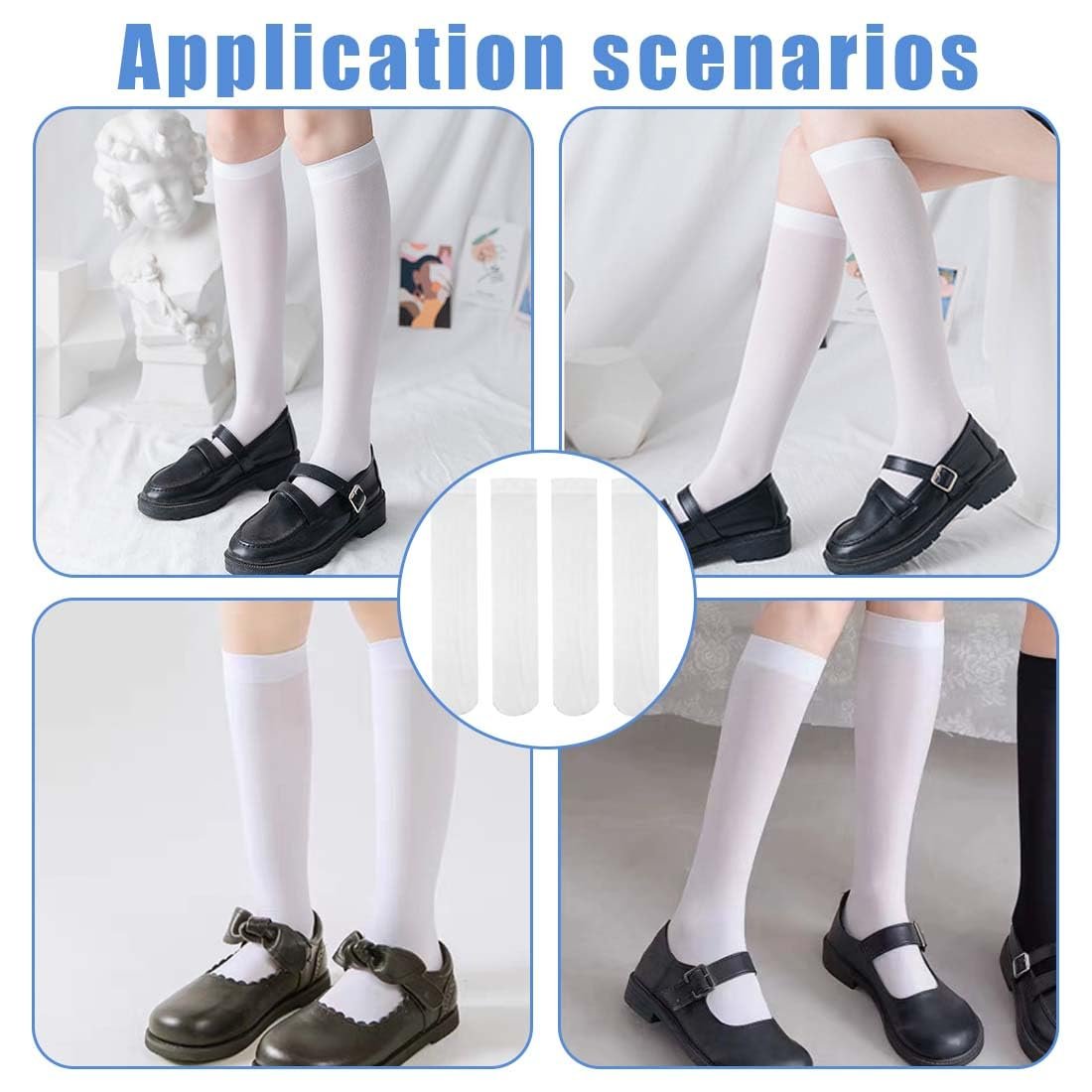 Женские гольфы AYV, поддерживающие чулки, нейлоновые чулки, женские чулки, компрессионные чулки, летние женские компрессионные чулки (белые), белый, фото №6