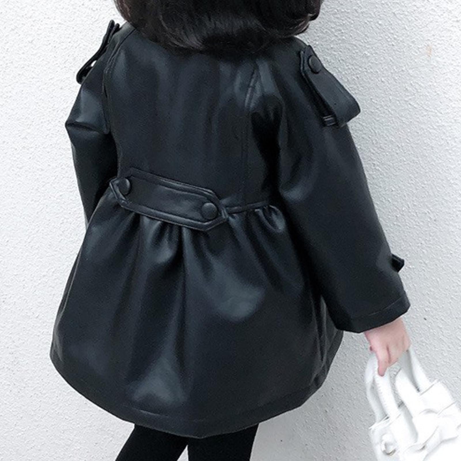 Дитяче пальто Мода однотонна куртка з підкладкою на ґудзиках, фото №6 Дитяче пальто Мода однотонна куртка з підкладкою на ґудзиках, фото №6