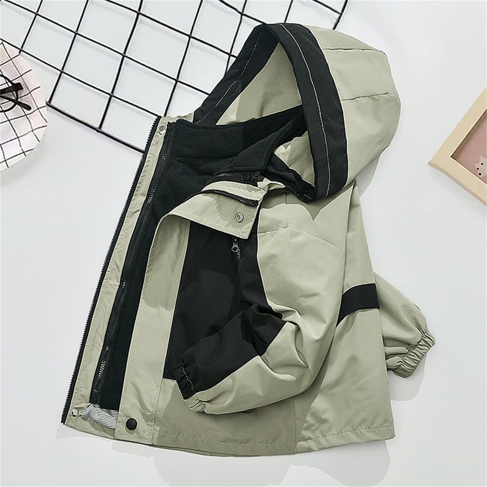 Софтшел куртка KQIVAM для хлопчиків, водонепроникна, кольорова, 3-в-1, з капюшоном, фото №5 Софтшел куртка KQIVAM для хлопчиків, водонепроникна, кольорова, 3-в-1, з капюшоном, фото №5