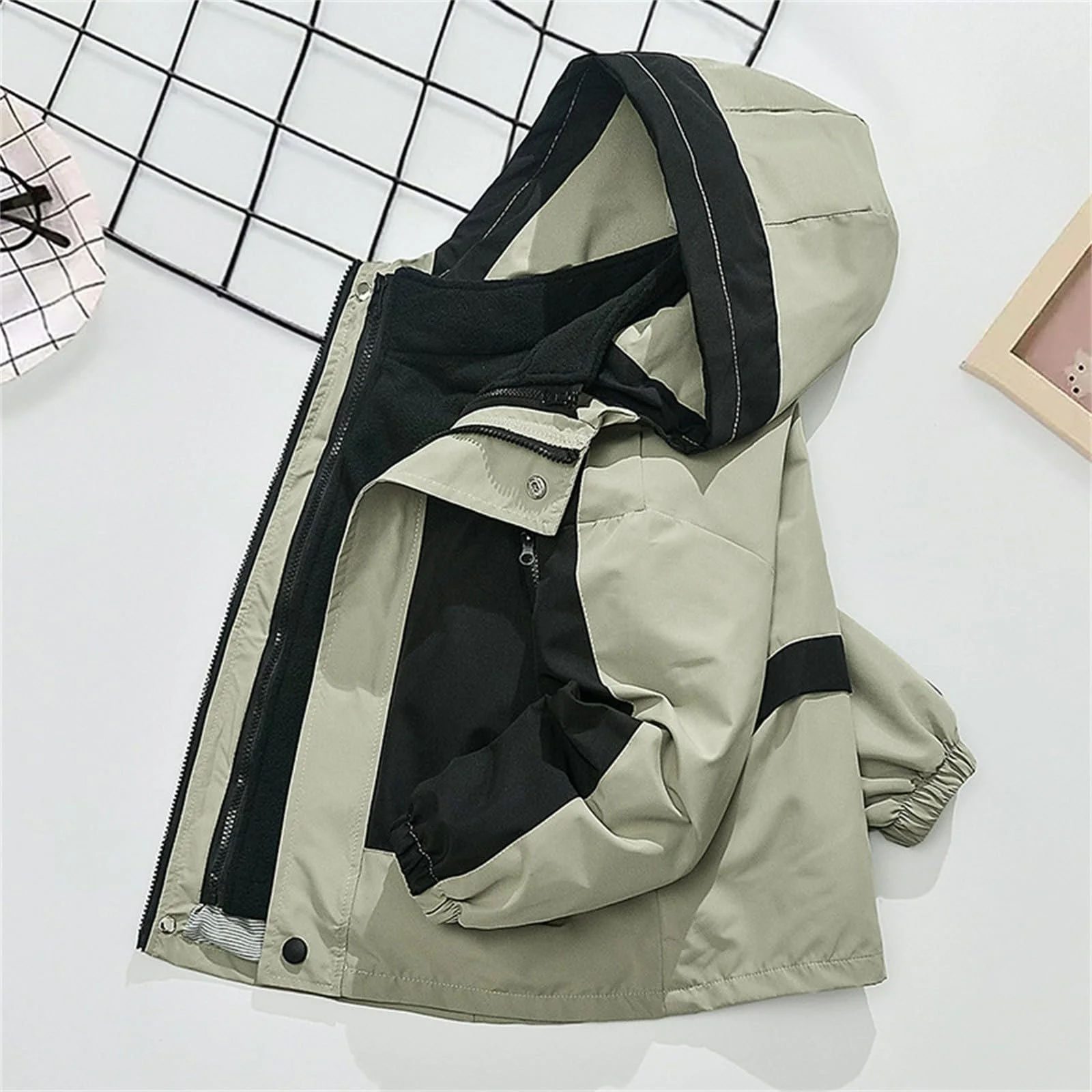 Софтшелл куртка KQIVAM для мальчиков, водонепроницаемая, цветная, 3-в-1, с капюшоном, фото №5 Софтшелл куртка KQIVAM для мальчиков, водонепроницаемая, цветная, 3-в-1, с капюшоном, фото №5