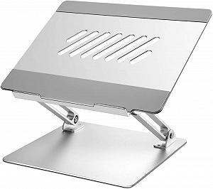 Подставка для ноутбука Konsol, складная подставка для ноутбука, регулируемый угол наклона, легкая и прочная алюминиевая, совместимая с ноутбуками до 17 дюймов, серебристая - Фото 1