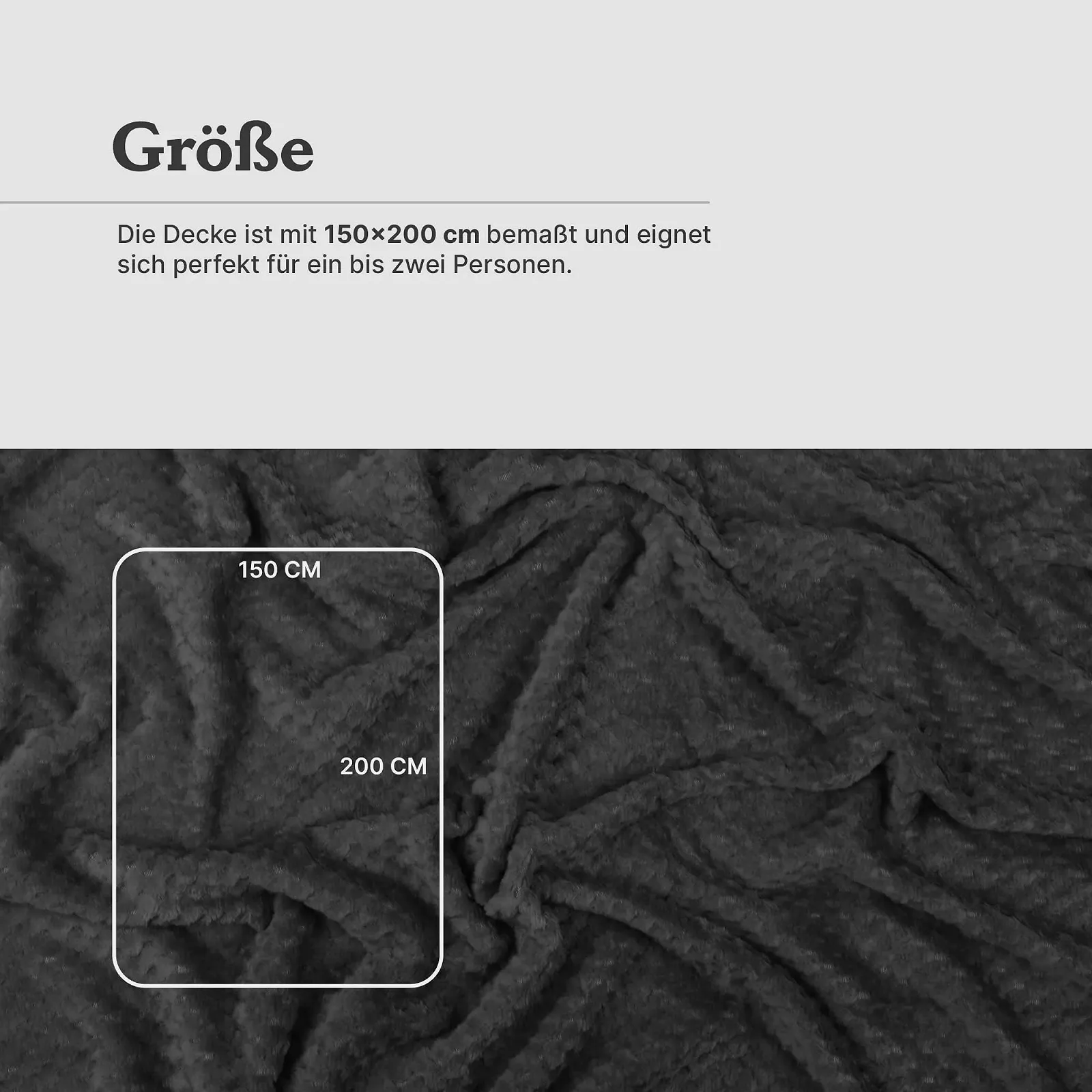 Покривало Cashmere Touch 150 x 200 см (Антрацит), фото №3