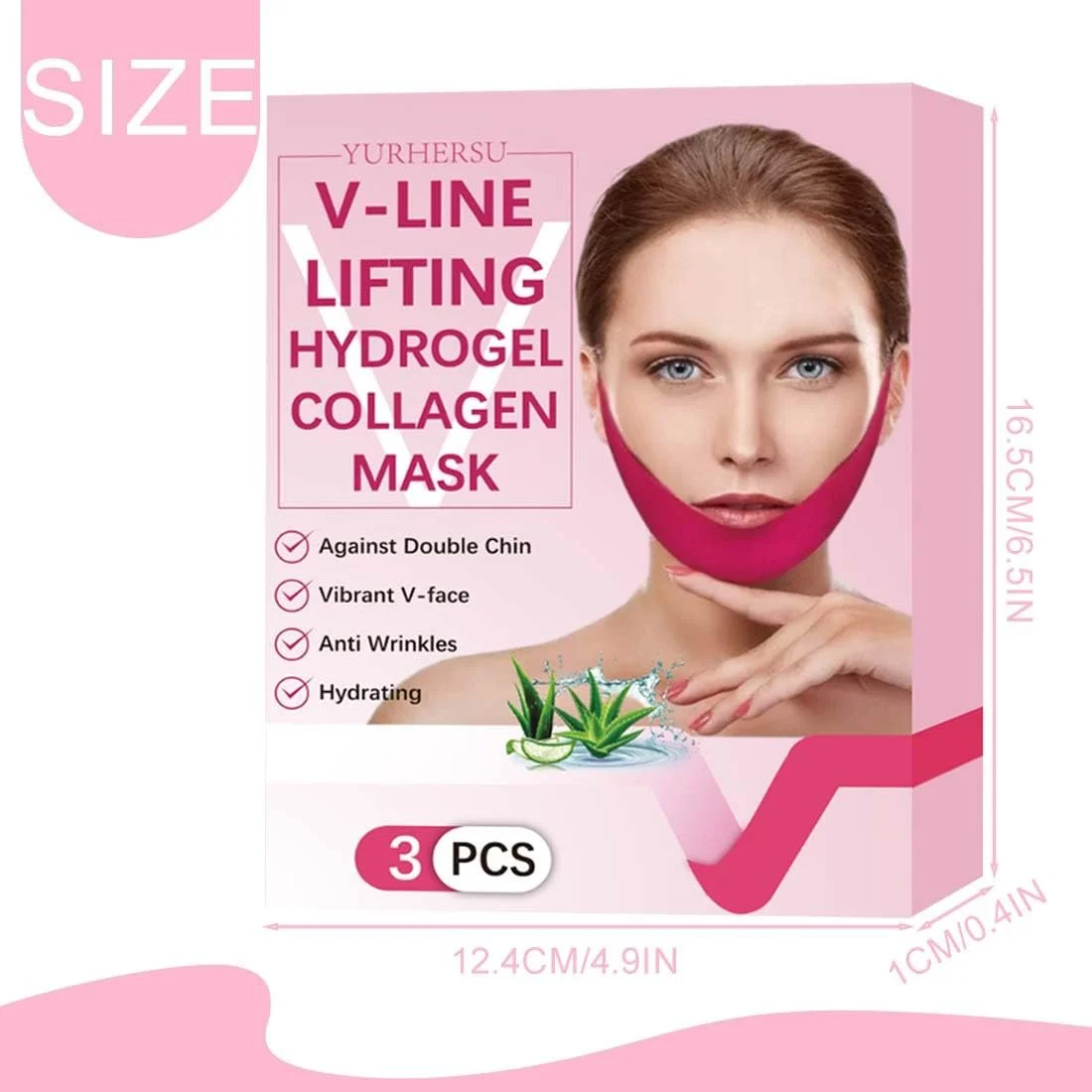 Маска Колагенова Для Підтяжки Обличчя V-Line, З Ретінолом, 3 шт, фото №2