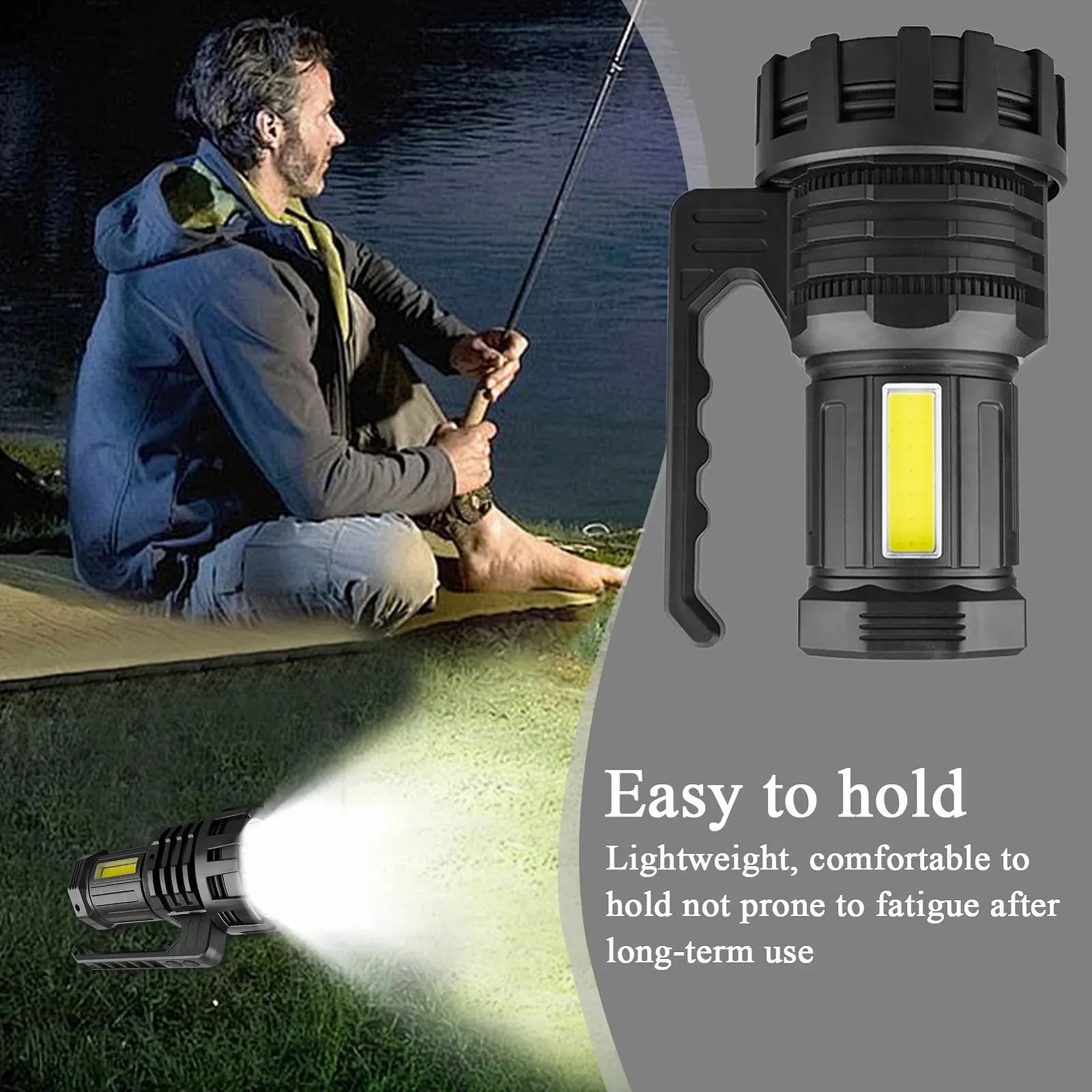 Ліхтарик LED Акумуляторний Перезаряджуваний, висока яскравість, портативний, потужний, надзвичайно яскравий, водонепроникний, фото №3