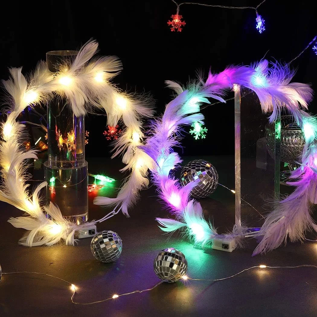 LED Обруч для волосся з пір'ям Yean, фото №3