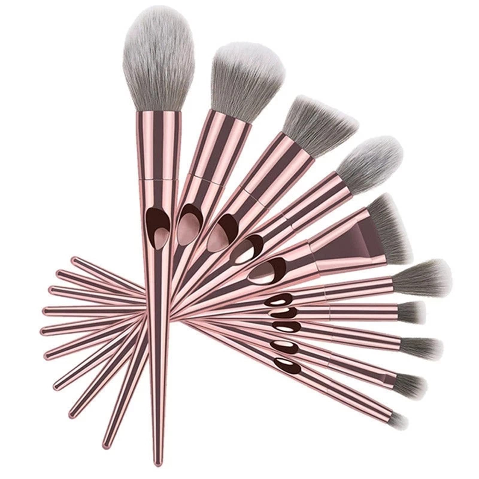 Набір JTRHD Makeup Brushes 9 штук для макіяжу натуральний тон високої чіткості професійний для дівчат жінок Рожеве золото, фото №2
