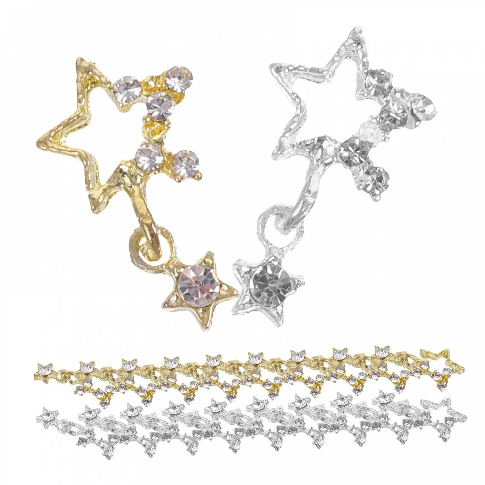 Страз для ногтей Звезда FRCOLOR Металл, 30 штук, фото №1