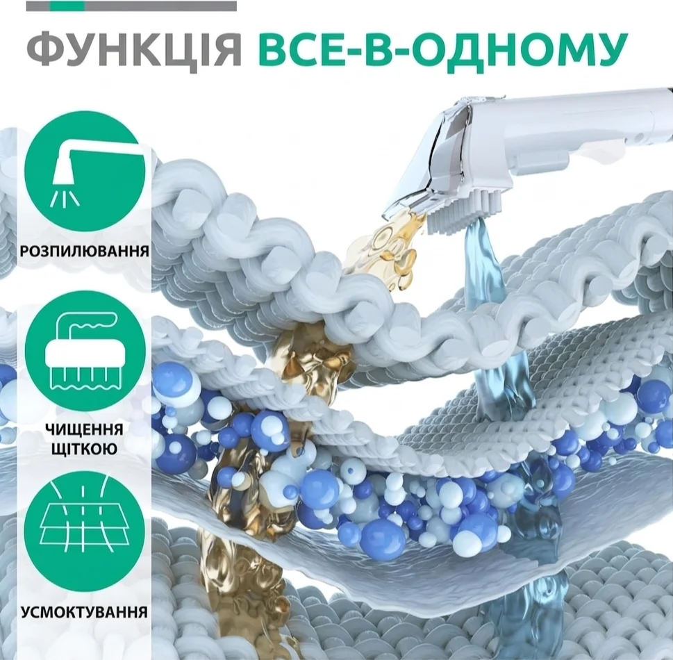 Моющий пылесос для химчистки мебели и ковров HAUSHOF HH24041AU / 400 Вт / 9000 Па / Бак 1.1 л / Шнур 3 м / Серебристый, фото №2