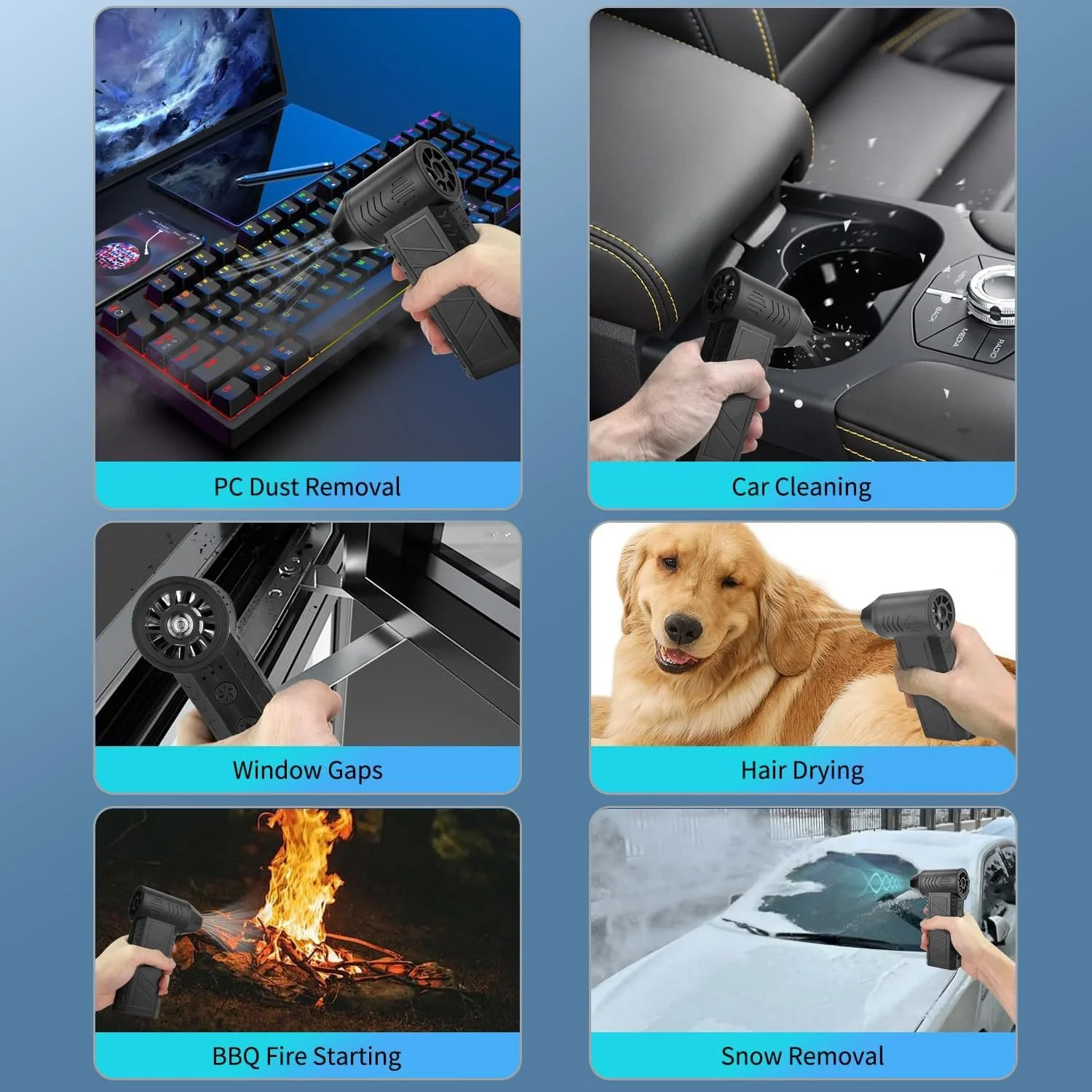 Электрический очиститель воздуха 3-скоростной 100000 RPM Cordless, фото №5