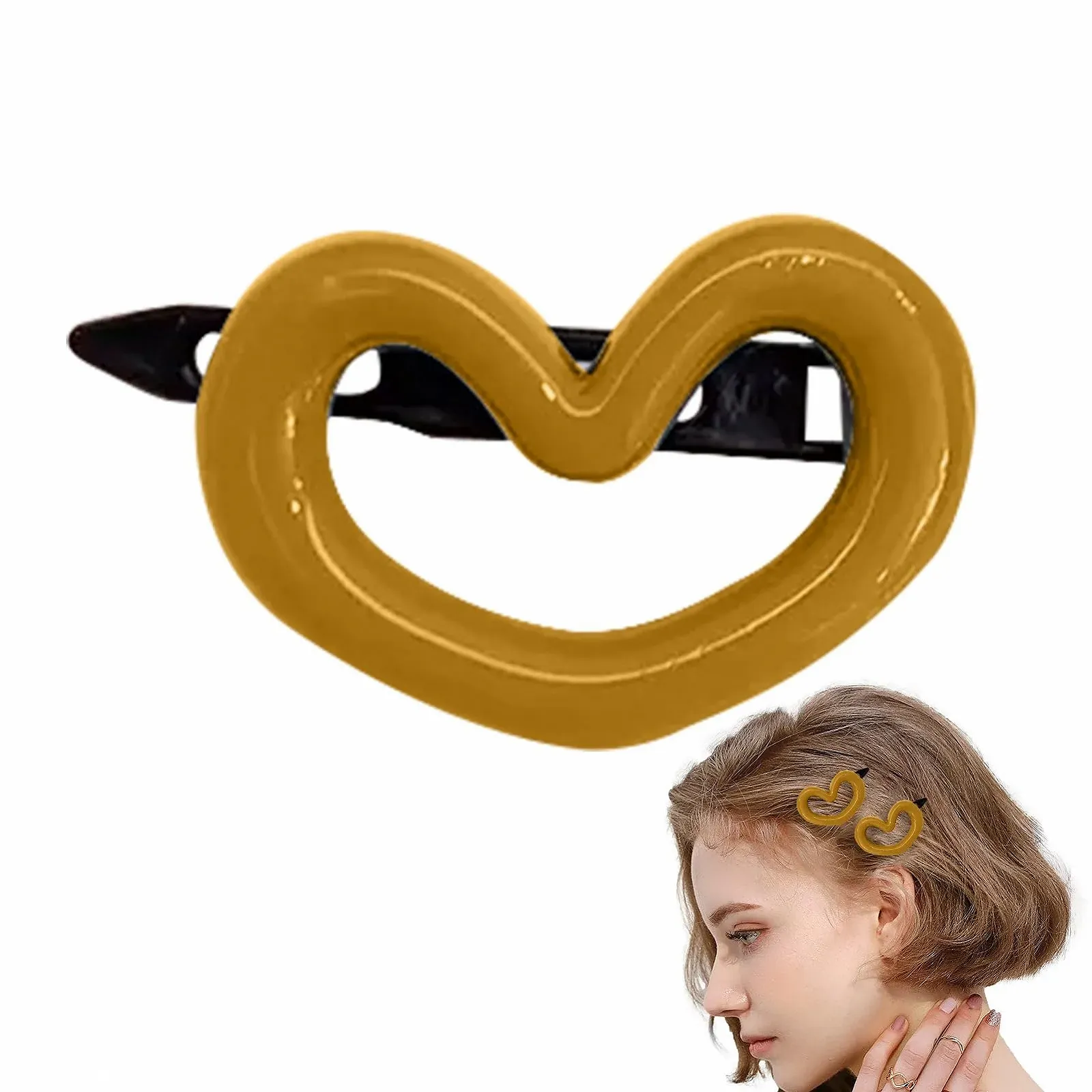 Заколка-краб Bexdug Серии Morandi В форме сердца Разных цветов, фото №1