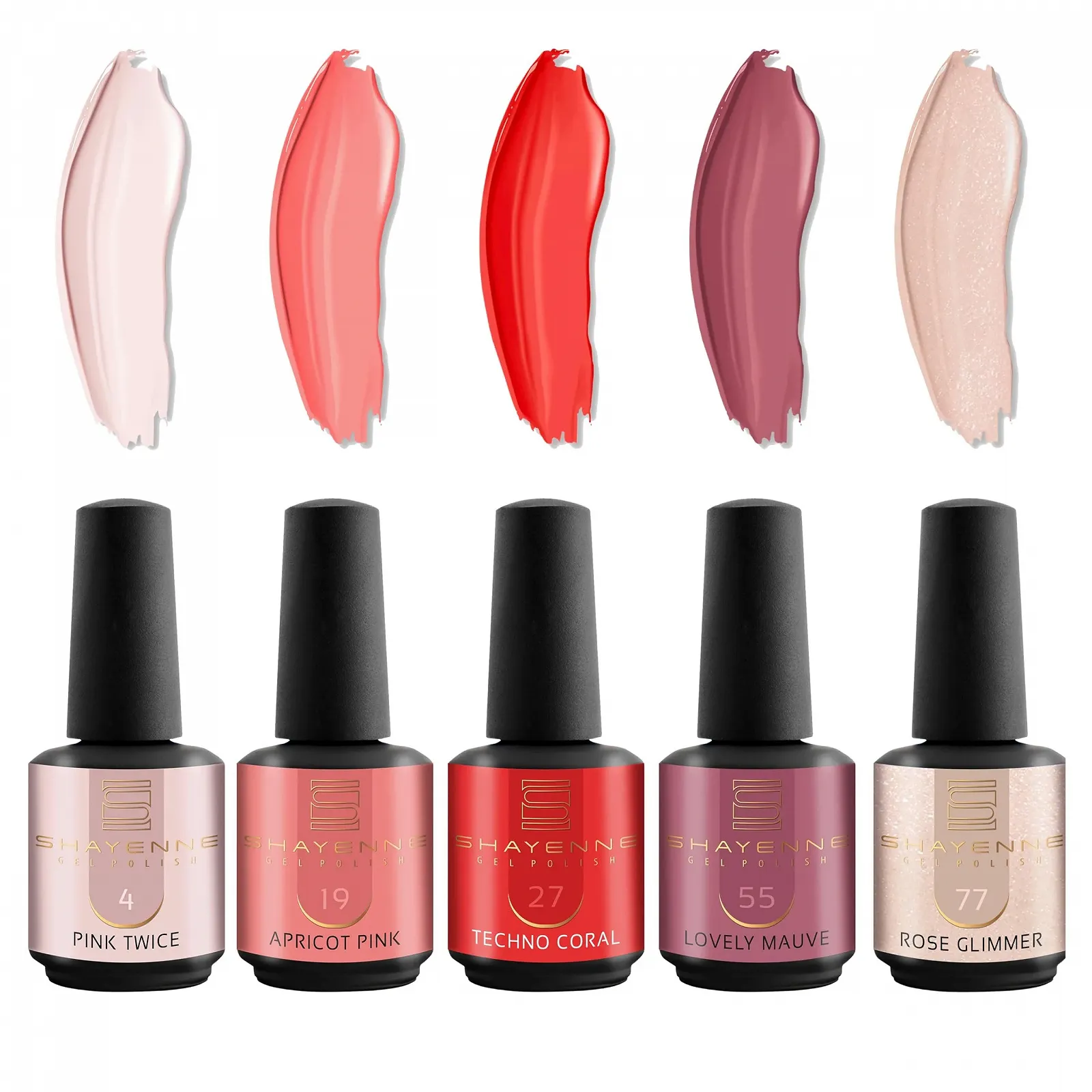 Гель-лак SHAYENNE Червоний Рожевий Фіолетовий Блискітки Відтінки 15 мл, фото №1