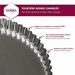 Форма для запекания GOBEL круглая рифленая жестяная Ø 26 см серебристая synthetic.ua - Фото 1