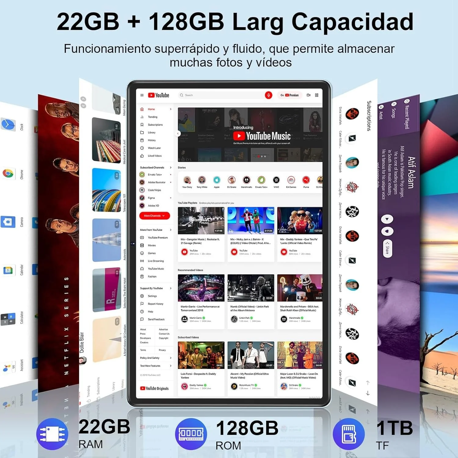 Планшет Ziovo Z118 10.1" (6+16)/128 ГБ 8-ядер 8000 мА·ч Android 14 Чорно-блакитний, фото №4