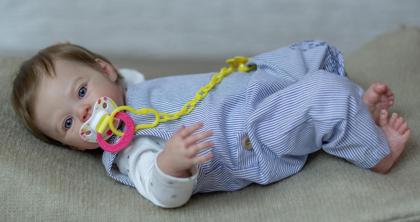 iCradle Reborn 19 дюймов 48 см Reborn Toddler Doll Baby Мягкий виниловый силикон Реалистичная кукла новорожденного Магнитная пустышка Игрушка Подарок на день рождения, фото №3