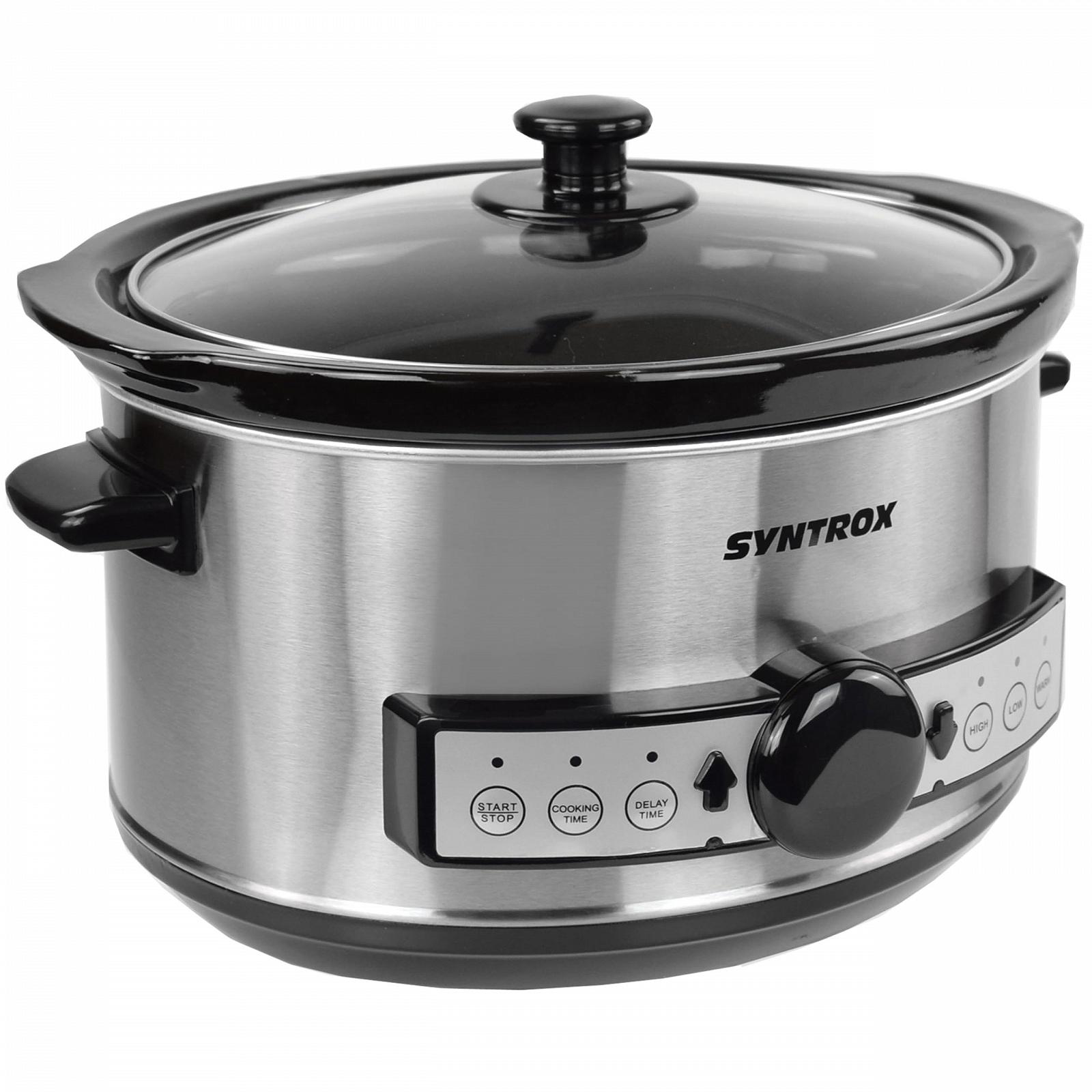 Повільноварка Syntrox Germany Balmsi 3.5 L Таймер Керамічний Внутрішній Горщик Непроливні Ніжки, фото №6