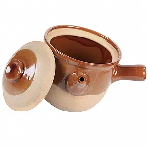 Кастрюля керамическая Малая с носиком и теплоизолирующей ручкой, термостойкая - Фото 1