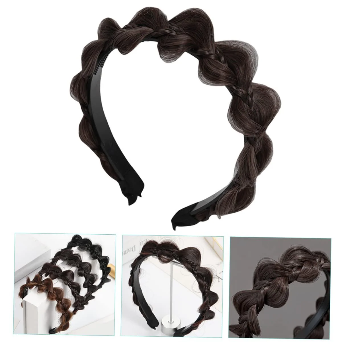 Обруч для волосся Плетінка FRCOLOR Ялинка Чорний, фото №3 Обруч для волосся Плетінка FRCOLOR Ялинка Чорний, фото №3