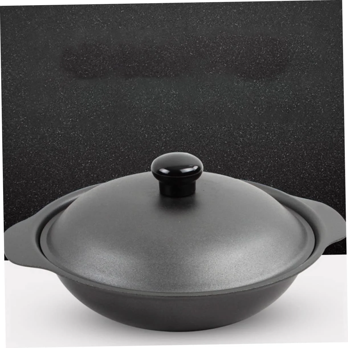 Кастрюля чугунная с крышкой для курицы и риса желтая, фото №8