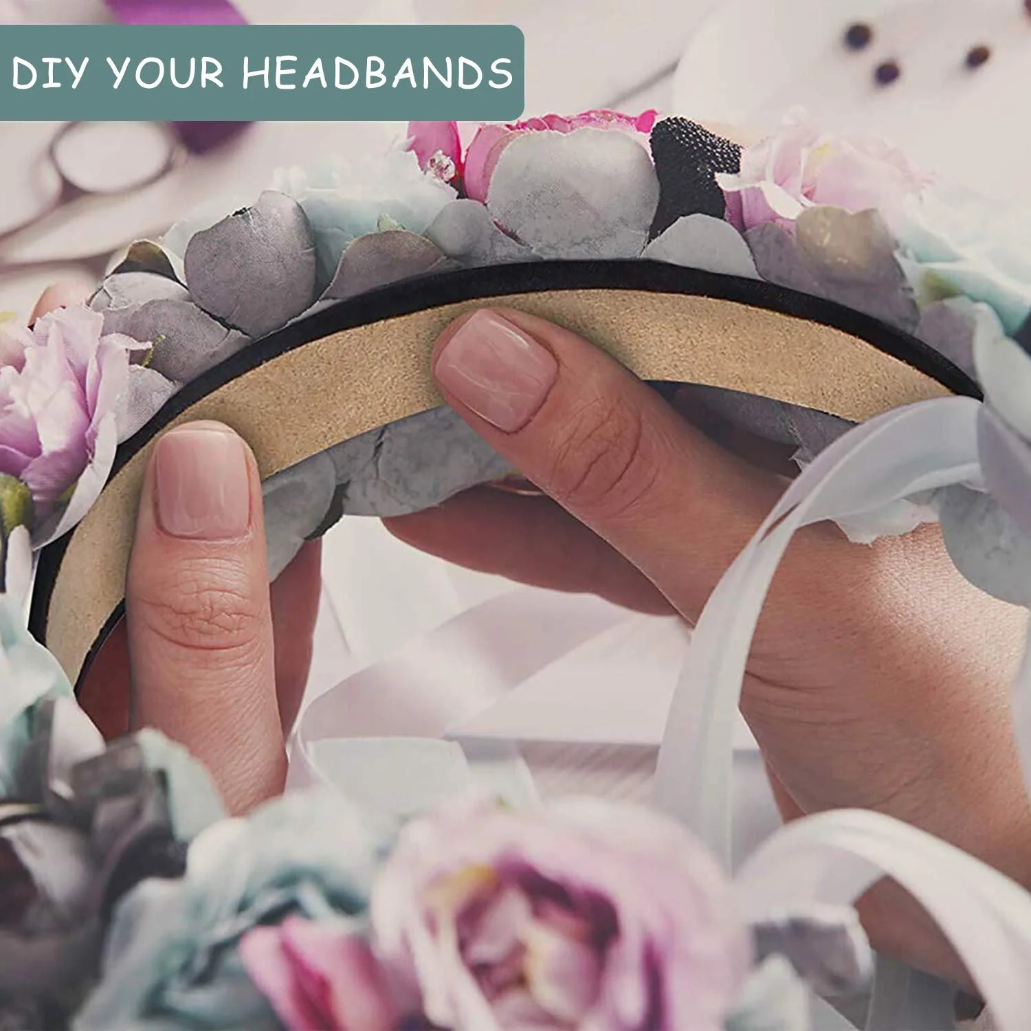 Обруч для волосся атласний, фото №3