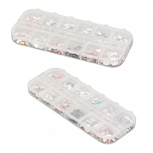 Стразы для ногтей Flatback с коробкой для хранения для DIY, рукоделия, макияжа, нейл-арта, аксессуаров - Фото 1