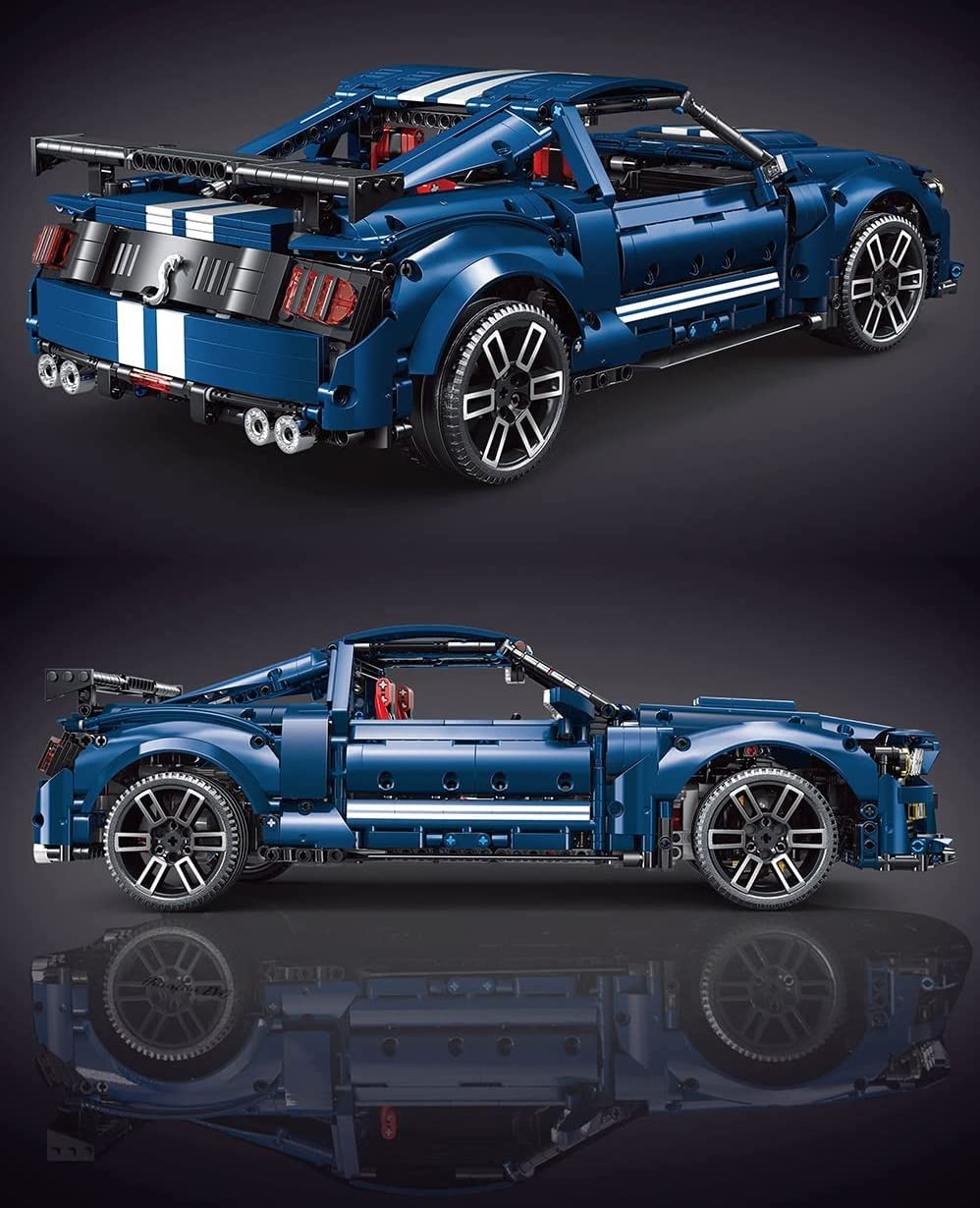 Technik Car for Forde Mustang Shelby GT500 1:10 Набор модели автомобиля 2814 деталей Блоки MOC Подвижный комплект Совместим с Ford Mustang, фото №3