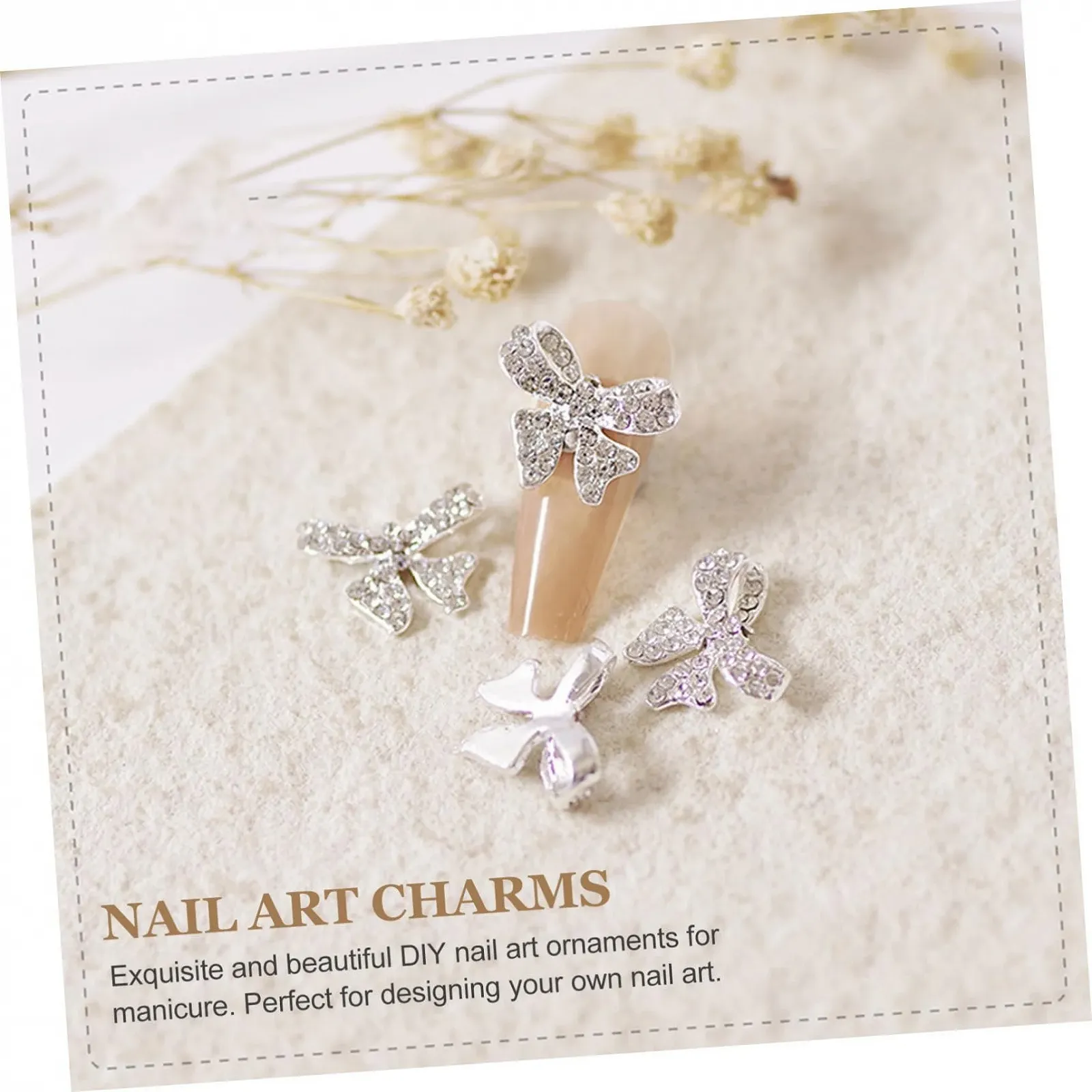 Бантики для ногтей Healeved для дизайна ногтей, 5 шт в упаковке, подвески для ногтей, украшения в виде летучих мышей, блестящие стразы для домашнего использования, фото №8