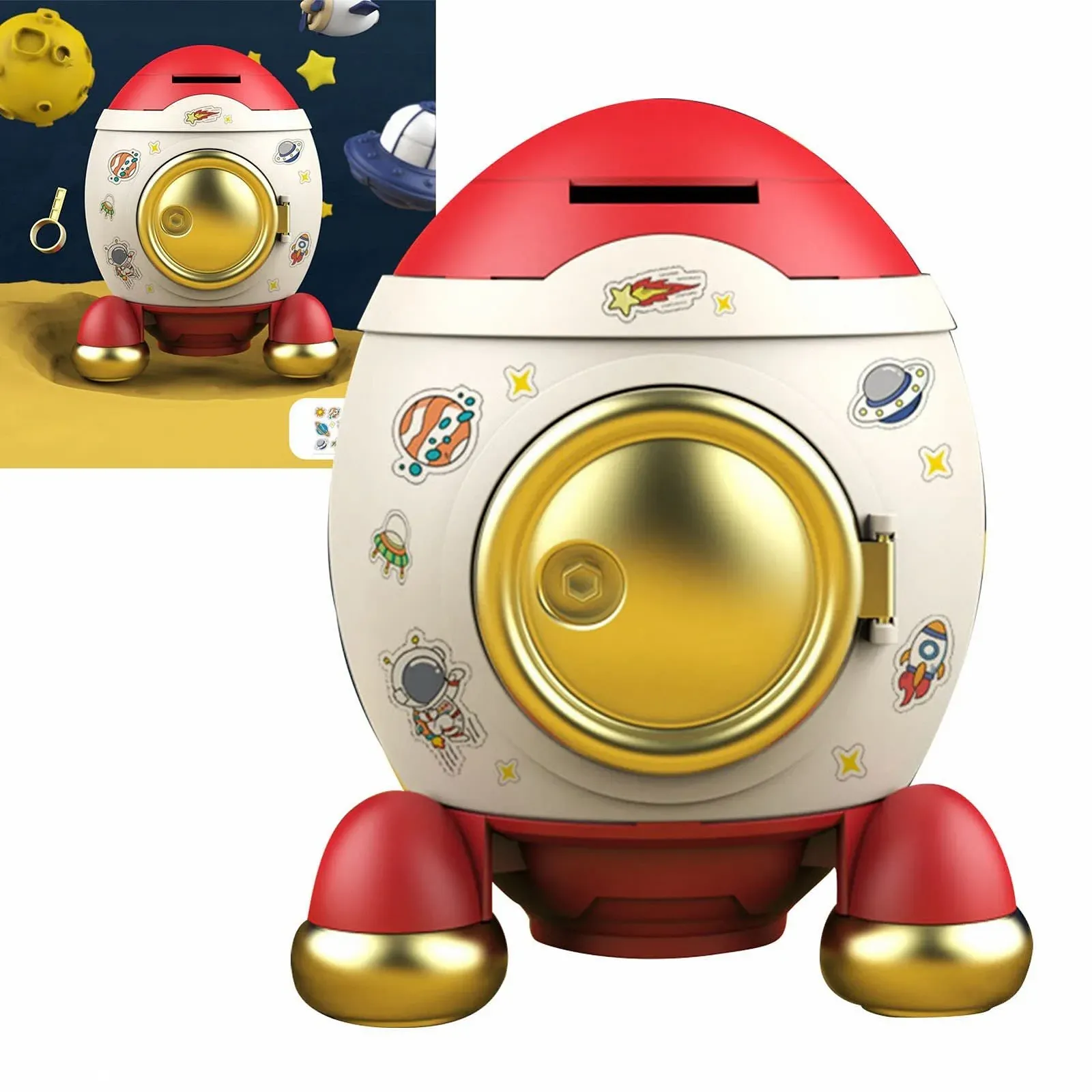 Скарбничка-ракета дитяча пластикова Сучасний декор, фото №2