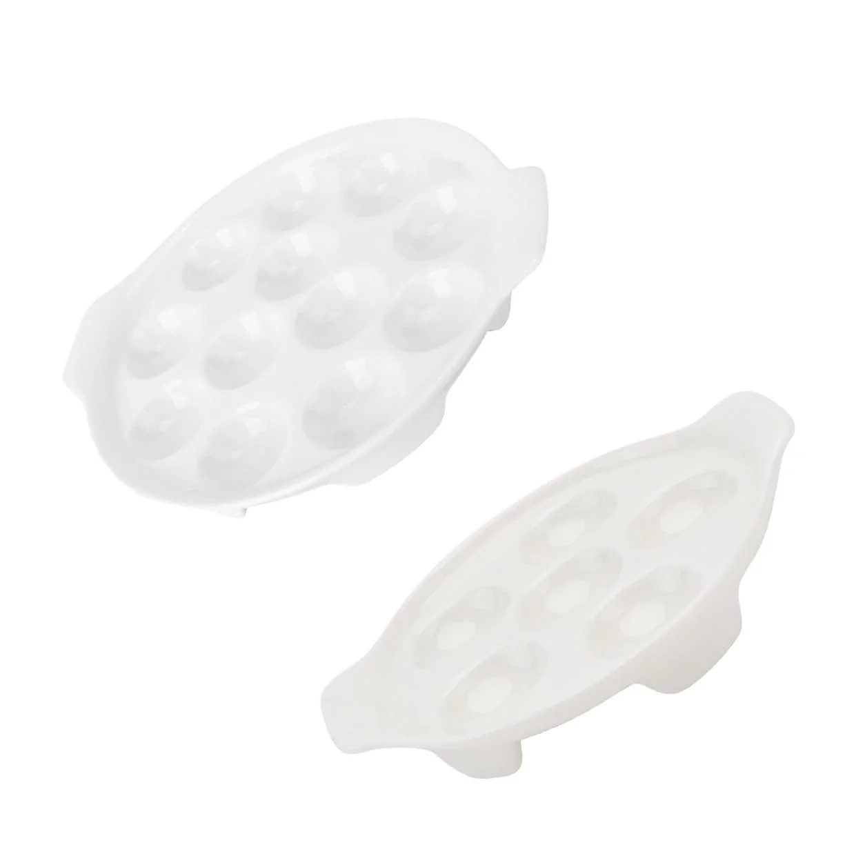 Набор форм для улиток BESPORTBLE Керамические с ручками 2 шт. Термостойкие Белый, фото №1