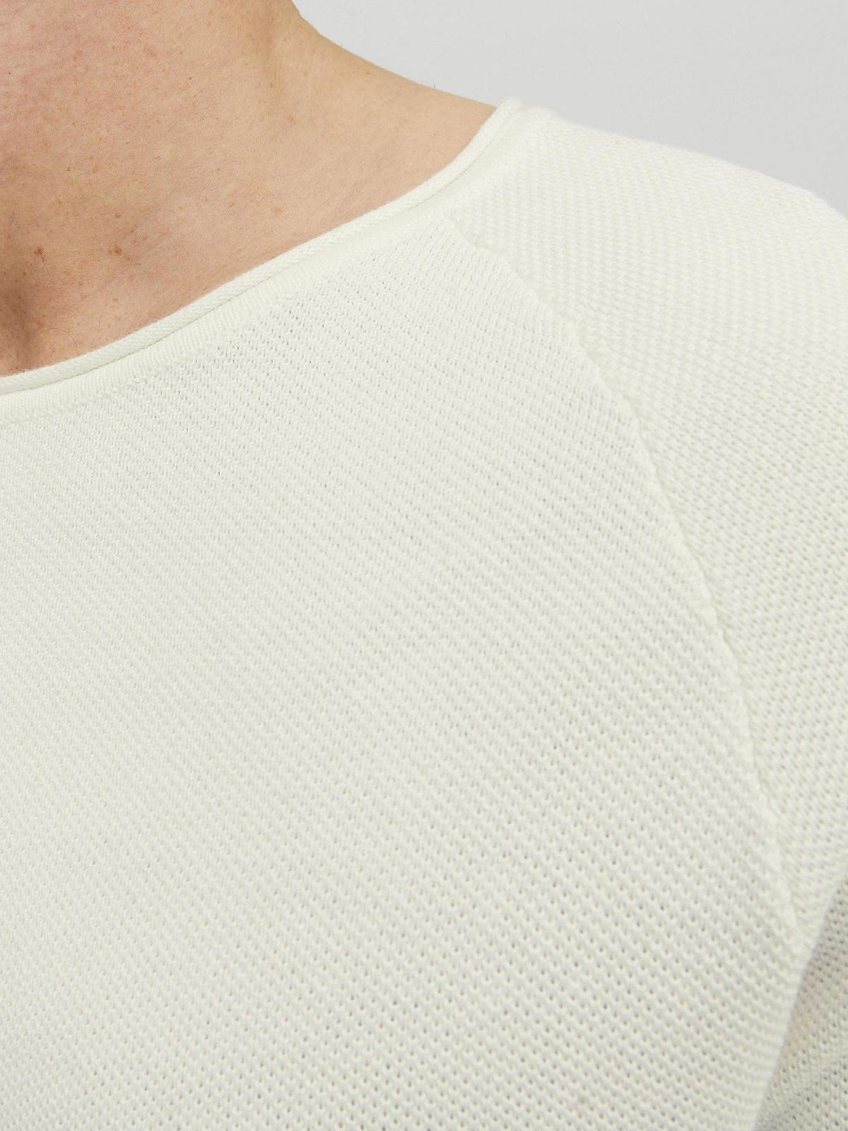 В'язаний пуловер JACK & JONES JJEHILL чоловічий, з круглим вирізом горловини, базова модель, з довгими рукавами, бавовняна сорочка, фото №6