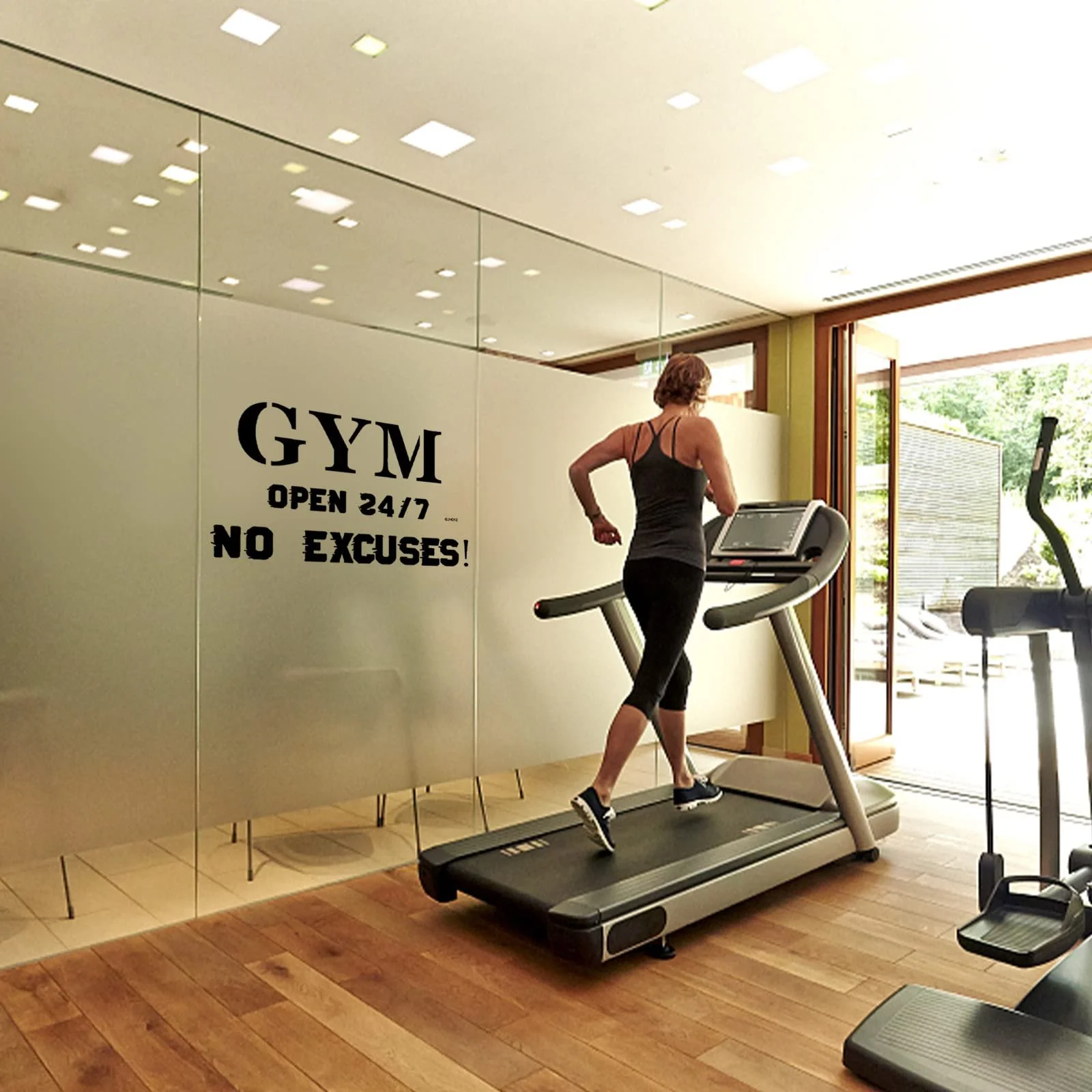 Наклейка на стіну SUPERDANT Gym Open 24/7 No Excuses Вінілова 58 x 35.5 см, фото №4