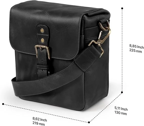 Шкіряна сумка-мессенджер для камери MegaGear MG1328 Mini Чорний, фото №2 Шкіряна сумка-мессенджер для камери MegaGear MG1328 Mini Чорний, фото №2