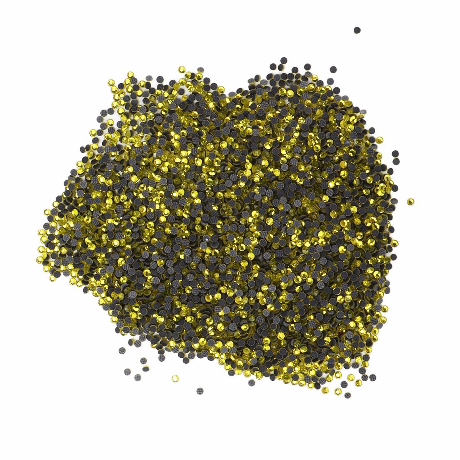 Стразы Emoshayoga круглые лимонно-желтые, 14400 шт, фото №5