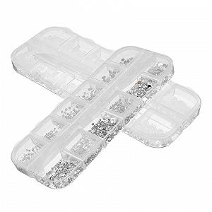 Набор украшений Сделай сам 2 коробки Стразы и бусины Подвески Кристаллы Самоцветы Украшения для ногтей Маникюрные украшения Аксессуары для ногтей для девочек - Фото 1