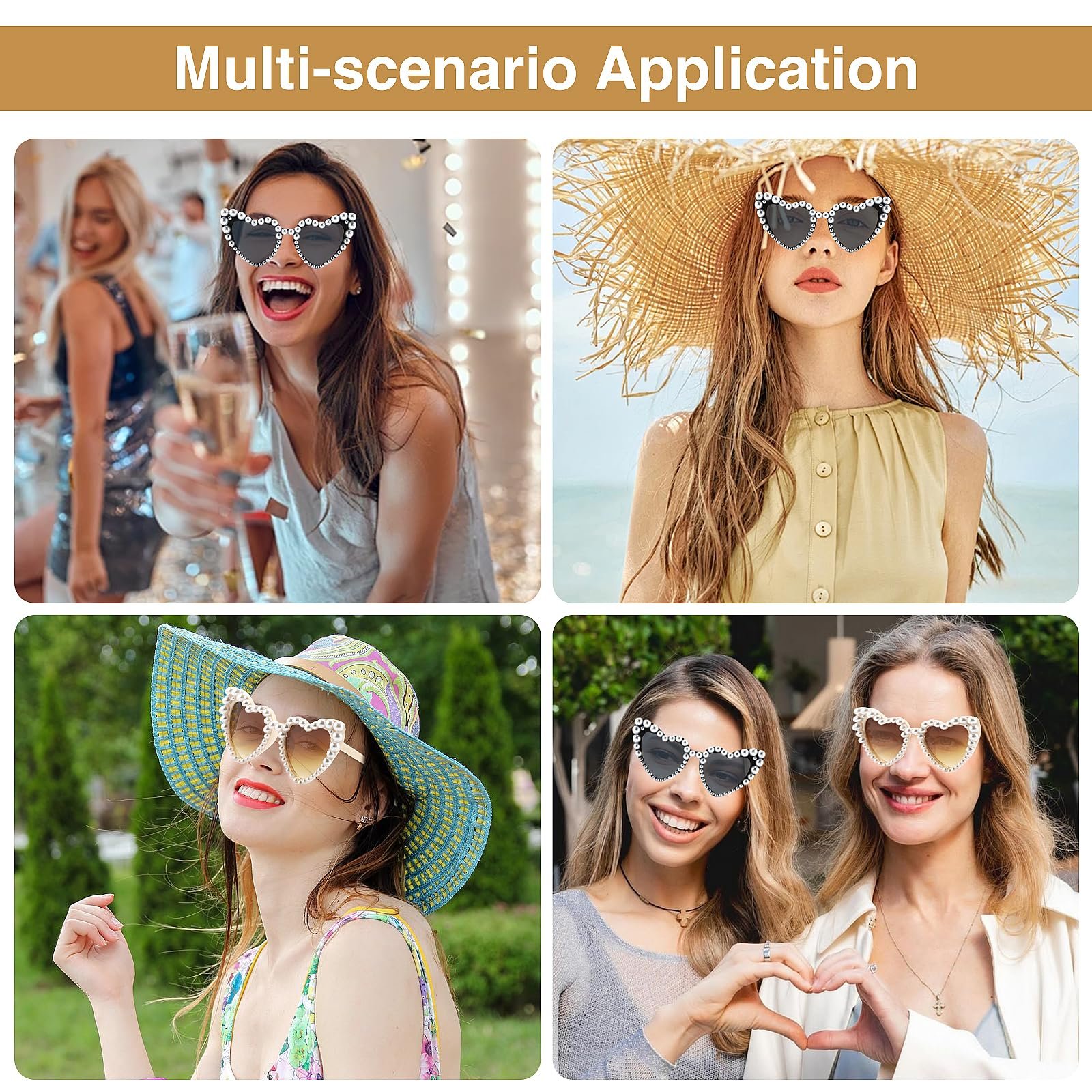 Сонцезахисні окуляри Серце NCOALE, 2 шт, фото №5